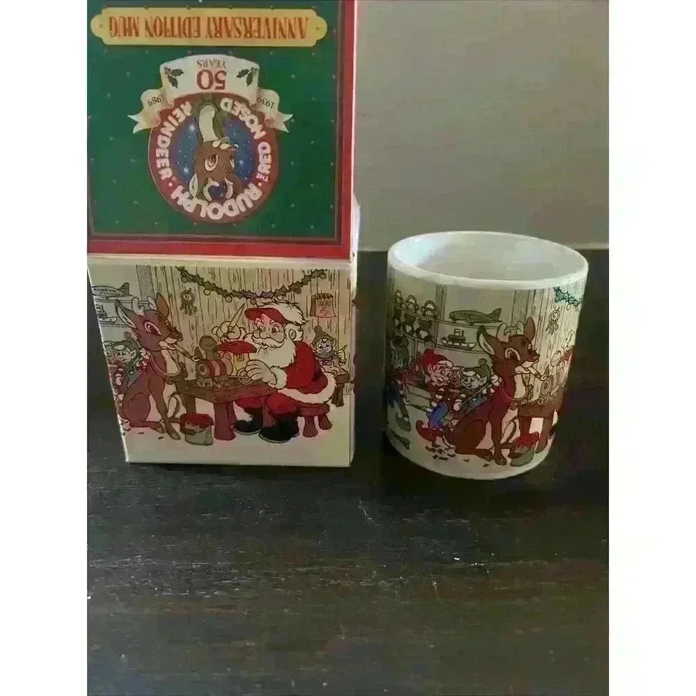 Vintage Applause Rudolph Red Nosed Reindeer 50th Anniversary Edition Mug New Box